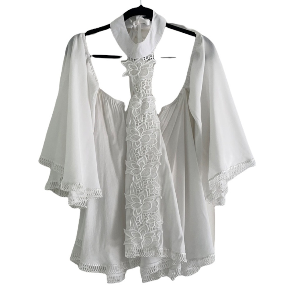 Union of Angels high neck off shoulder top